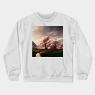 Japanese Sakura Cherry Blossom Trees Landscape #3 Crewneck Sweatshirt